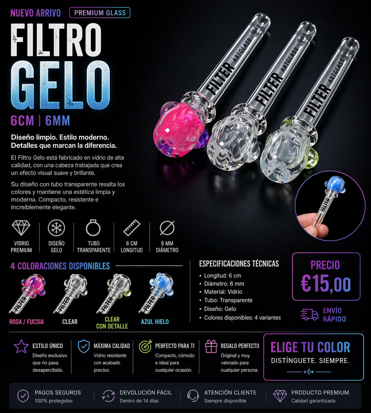 Filtro Gelo 6 cm – 6 mm