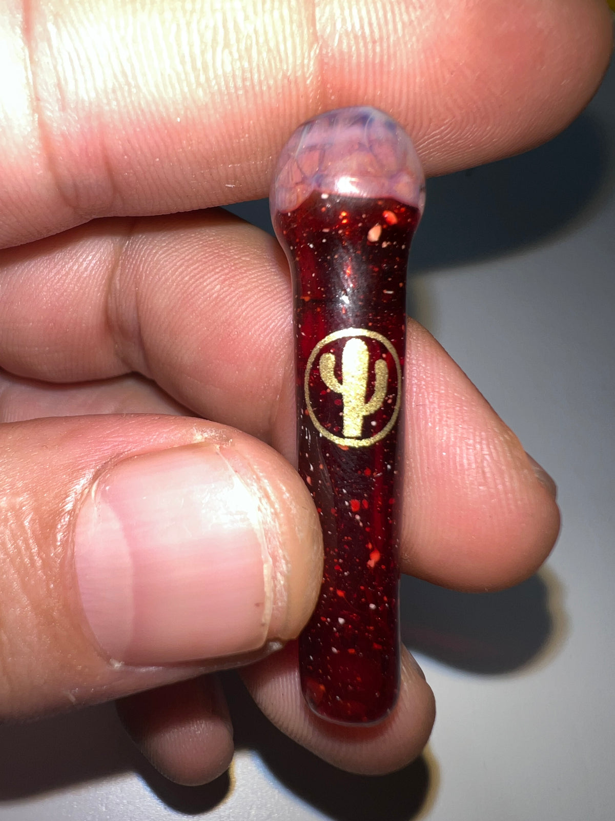 Glass tips  tubo sparckly + implosion 5cm 7mm lombraglass