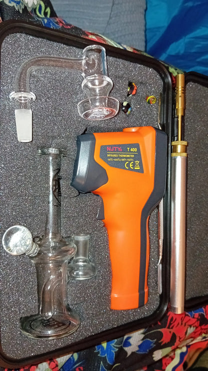 Box rig,marbel ,Bangher terps testi v2 by 710merch 90 10mm macho, torch potable , terpmometro laser , dabber , mini box plastico . Kit de Viareggio